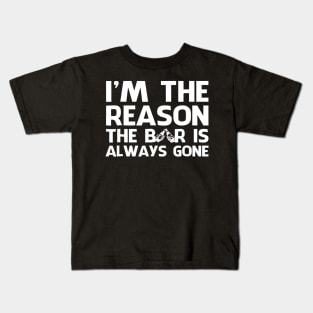 Im The Reason The Beer Is Always Gone Drinking Beer Kids T-Shirt